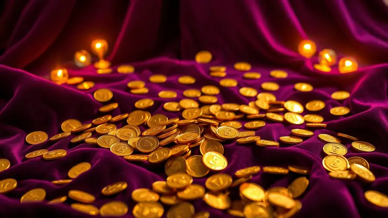 Pluie de pièces d’or sur velours violet — gains d’un bonus gratuit